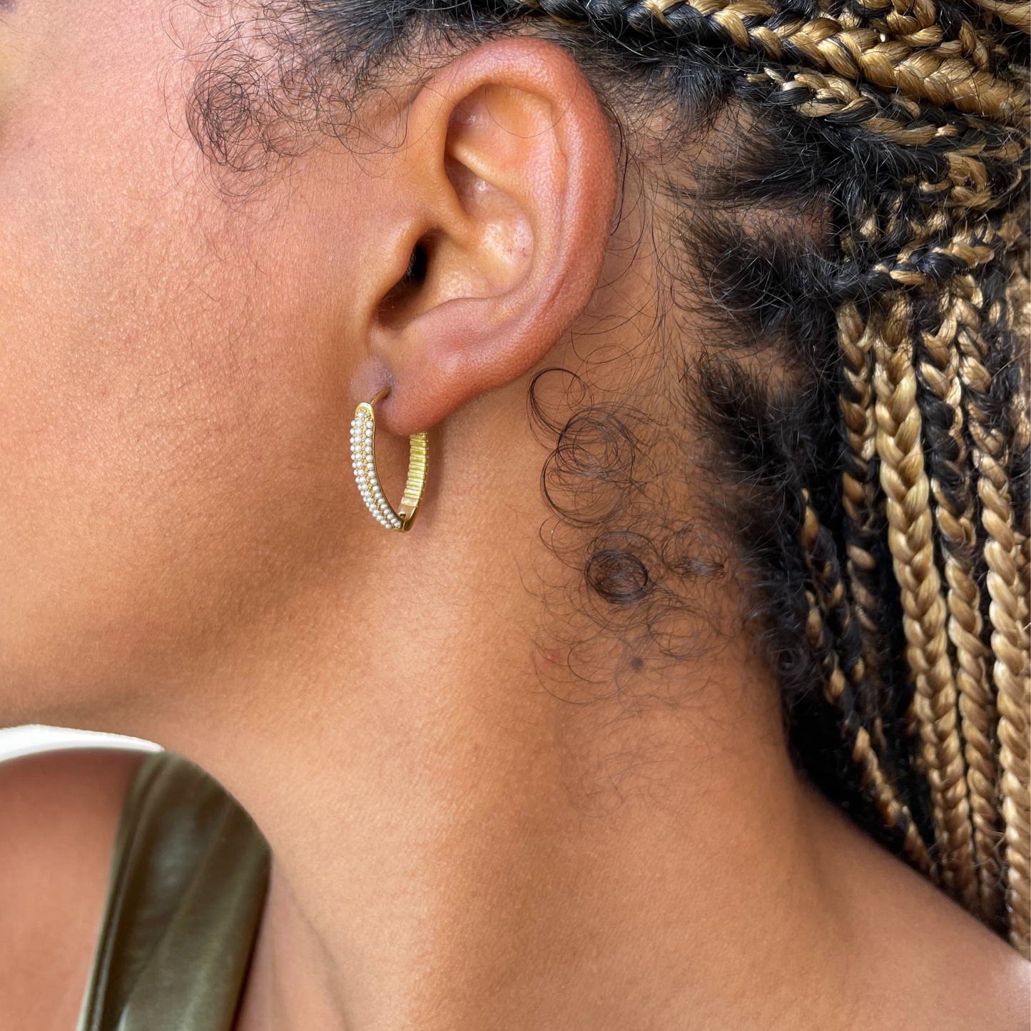 V Paved Earrings