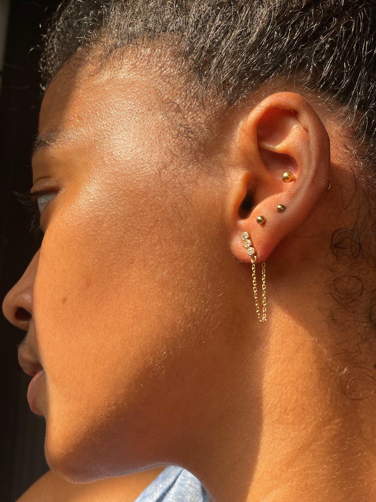 Ki assymetrical chain earrings