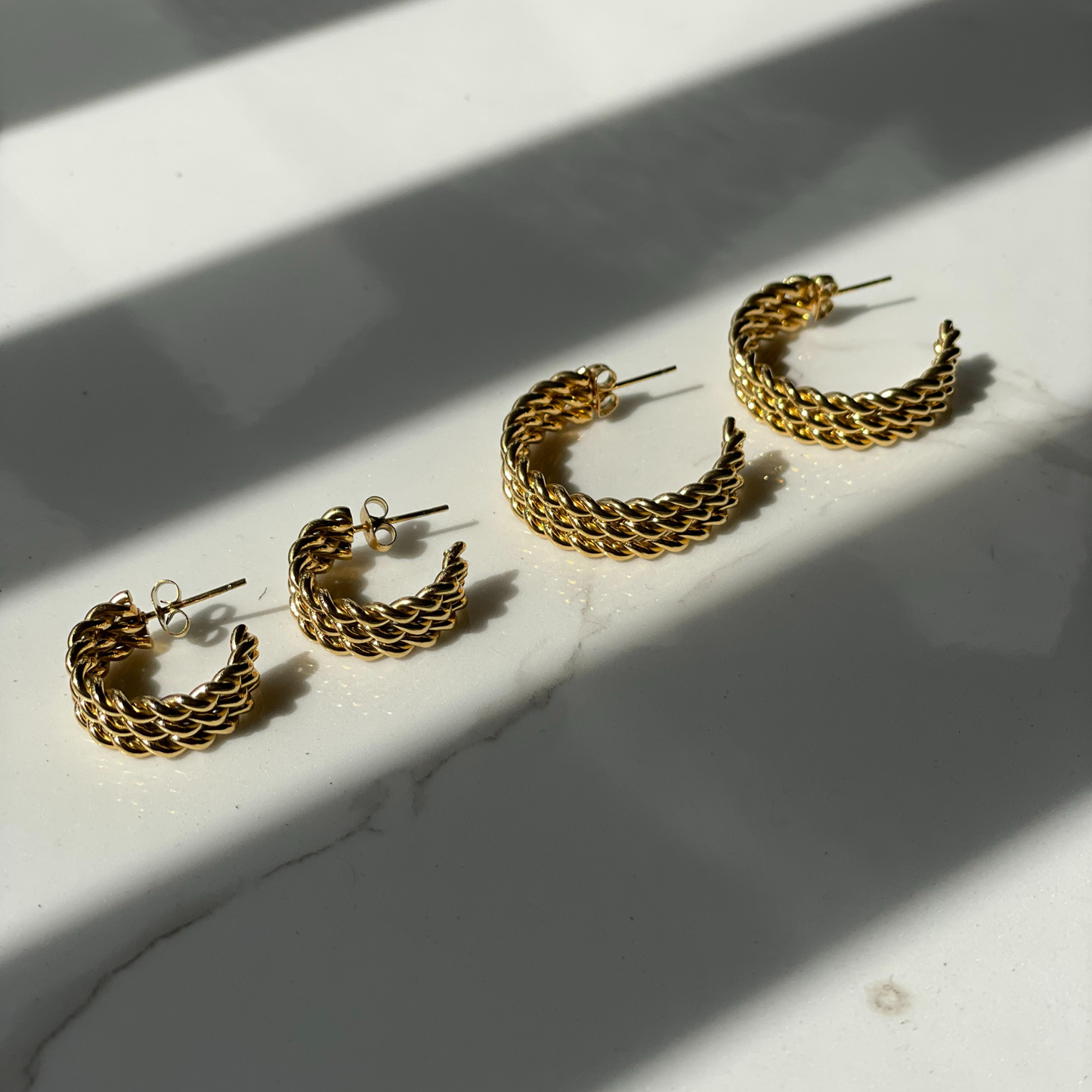 Triple Frenchies hoop earrings