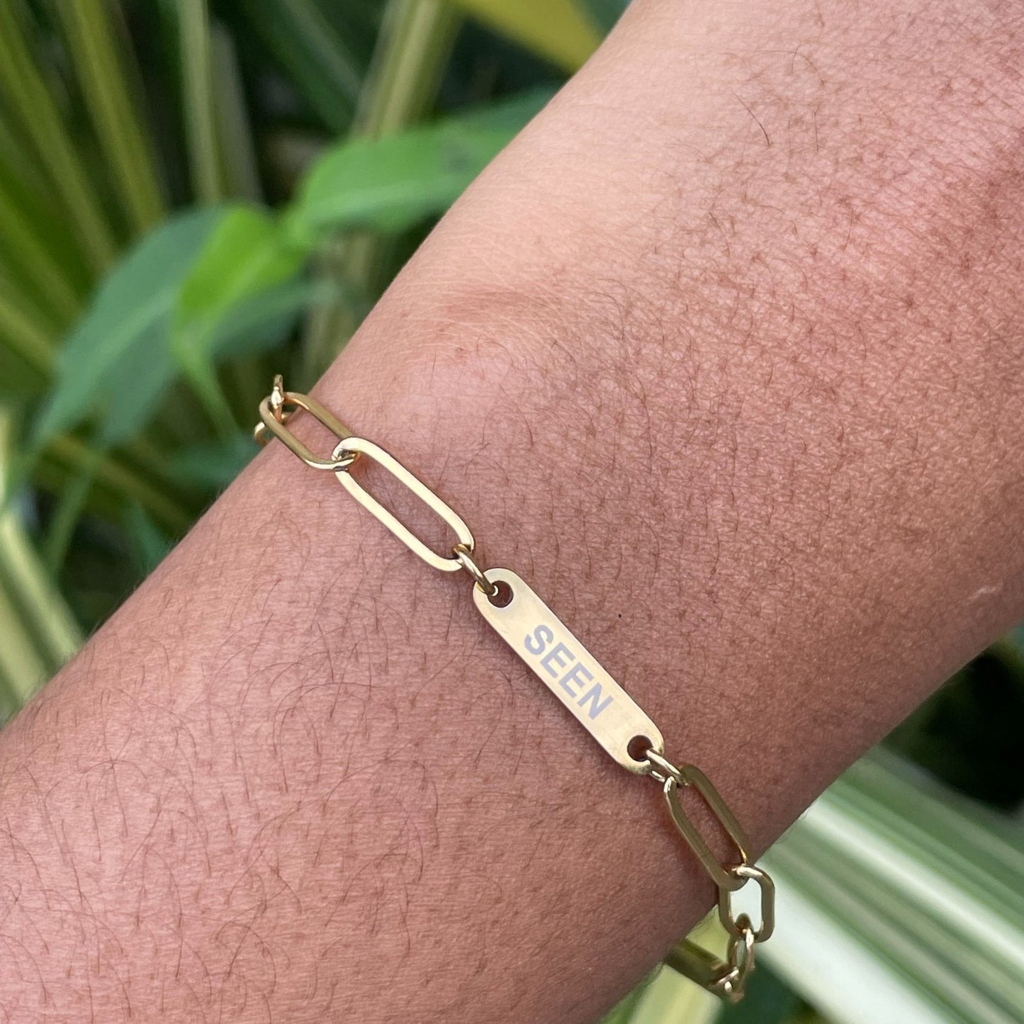 Paperclip bar bracelet