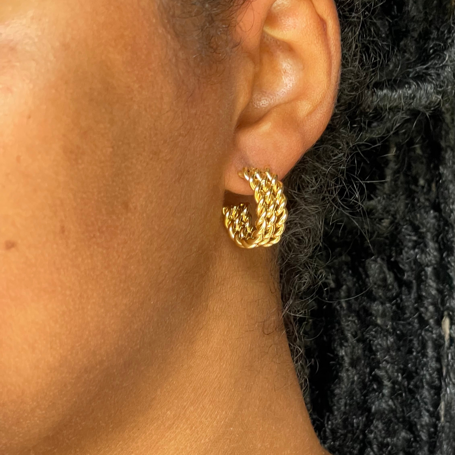 Triple Frenchies hoop earrings