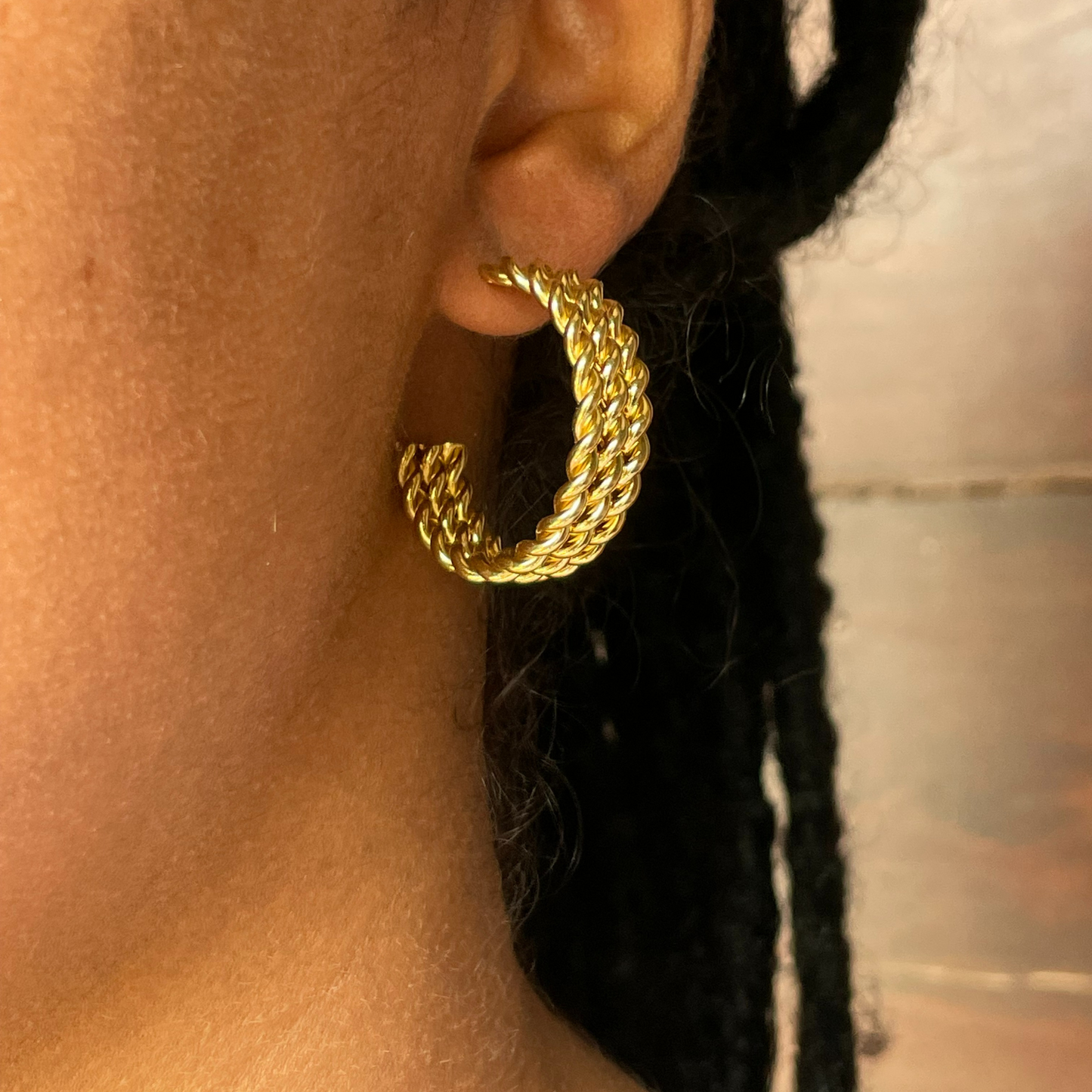 Triple Frenchies hoop earrings