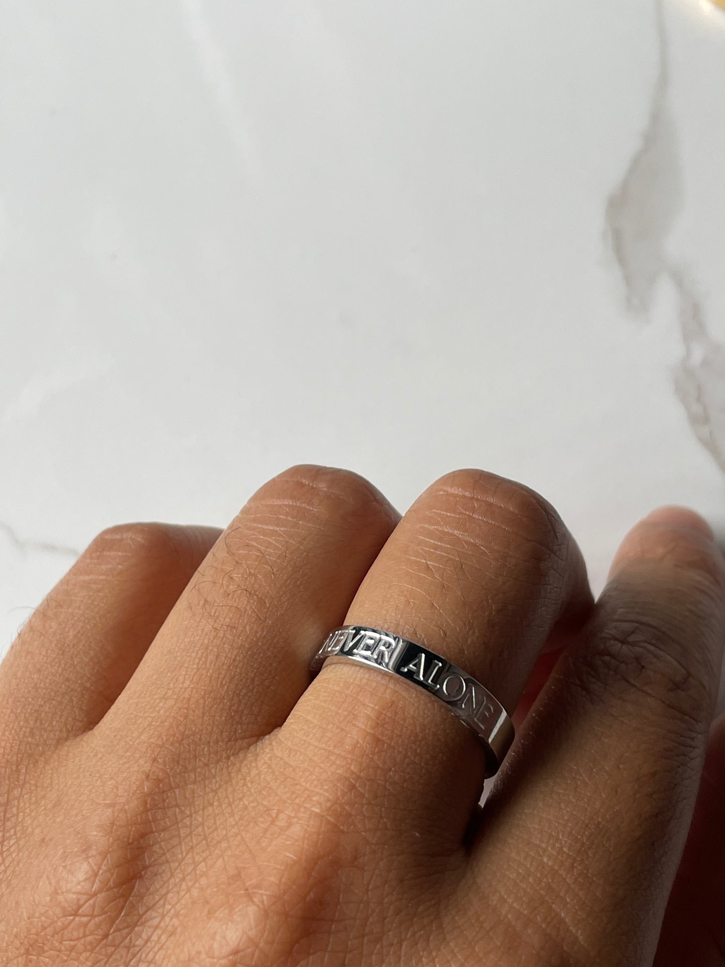 'Never Alone' Mini Affirmation ring