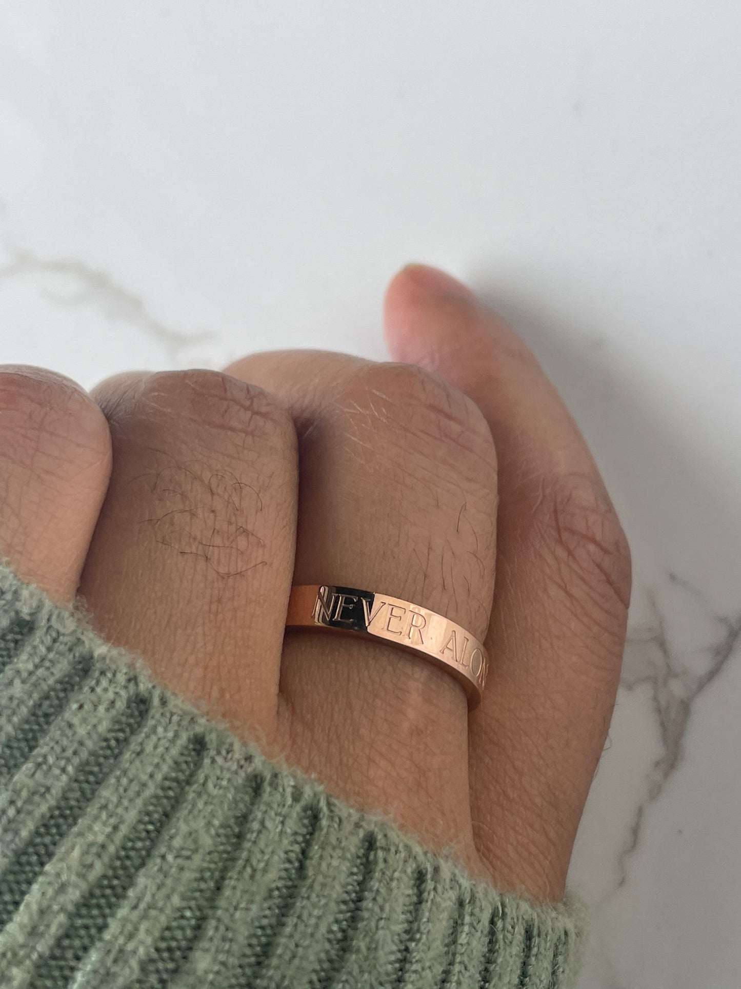 'Never Alone' Mini Affirmation ring