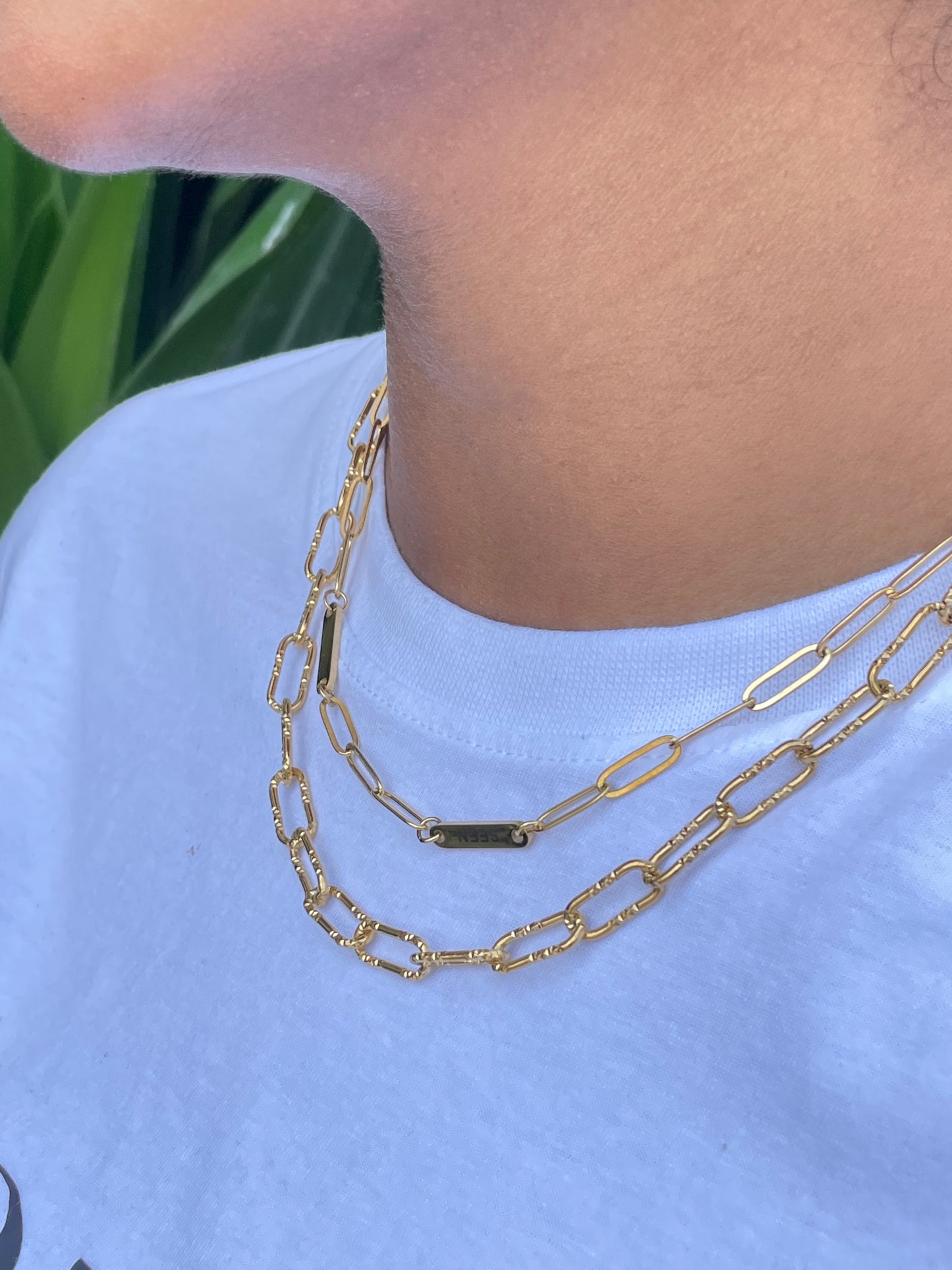 Paperclip bar necklace