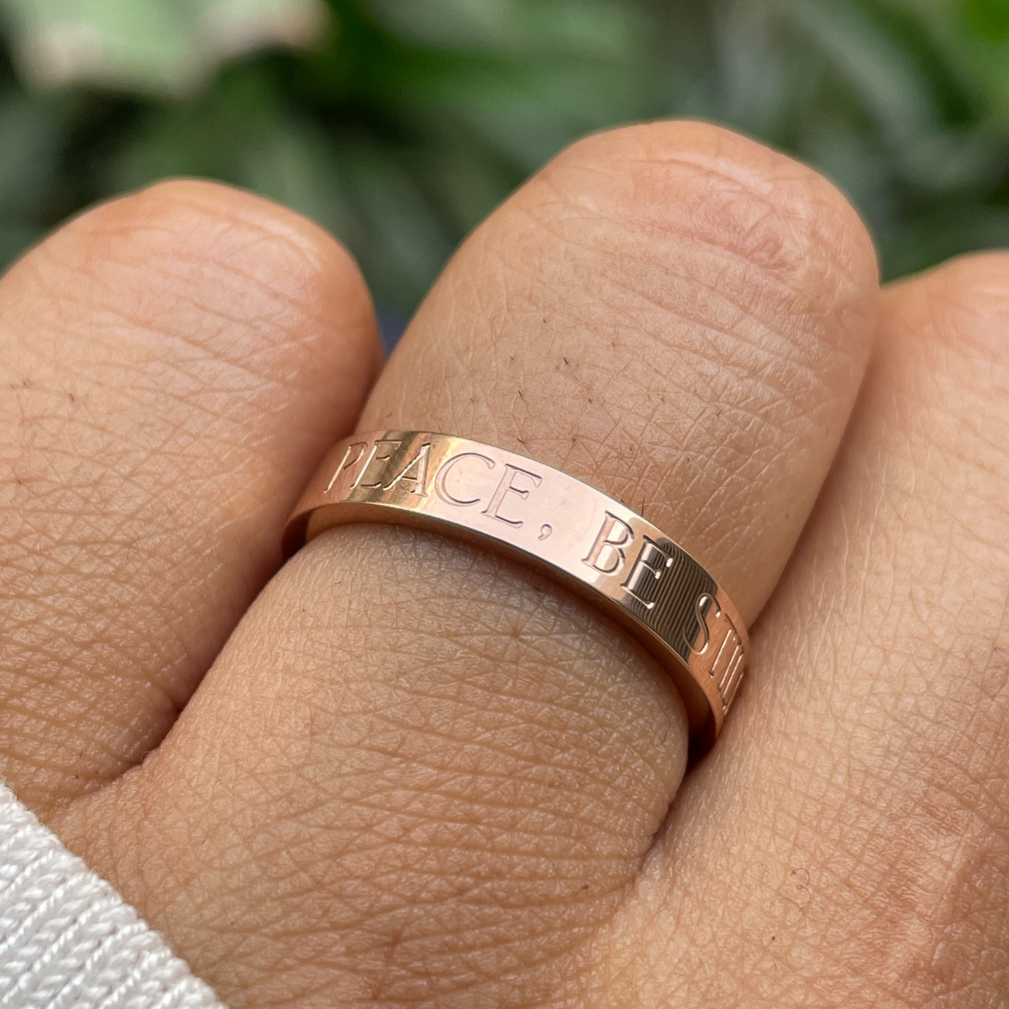 'Peace, Be Still' Mini Affirmation Ring (Size 8)